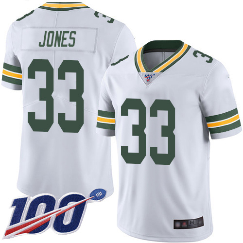 Green Bay Packers Limited White Men #33 Jones Aaron Road Jersey Nike NFL 100th Season Vapor Untouchable